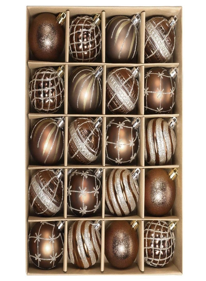 SVNVIOZ Christmas Tree Ball Ornaments 20ct Set, 2.36 Inch Copper Brown Gold Christmas Decorations, Shatterproof Hanging Ornaments for Xmas Holiday Decoration (Bronze Copper&Gold) - Image 1